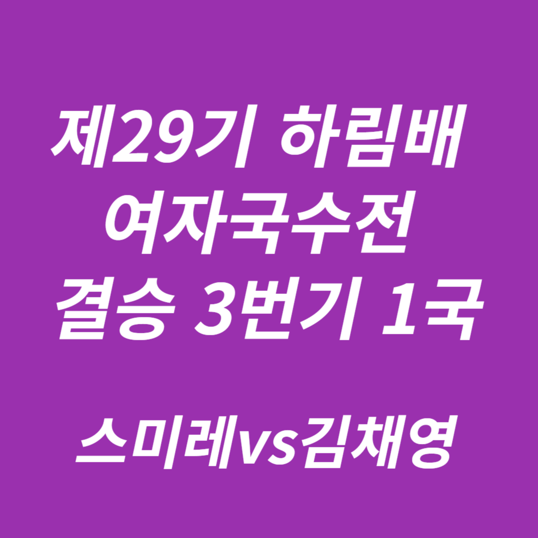 제29기 하림배 여자국수전 결승 3번기 1국