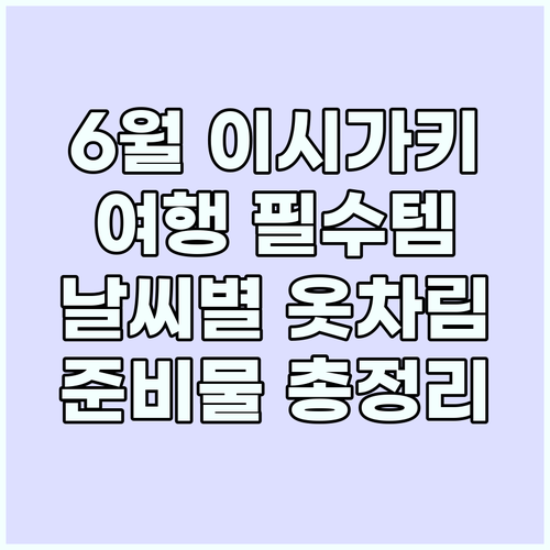 6월 이시가키 여행, 이것만 챙기면 ..