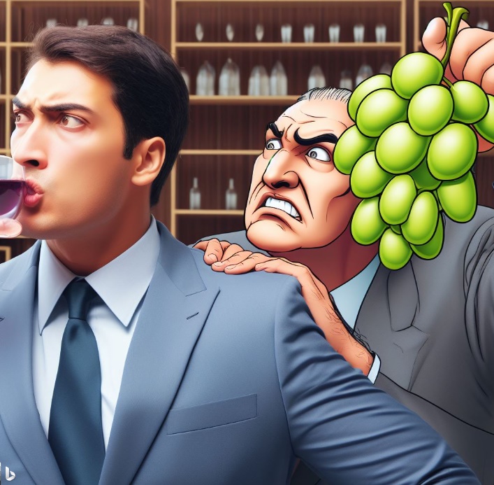 억지 주장을 하는 남자의 모습