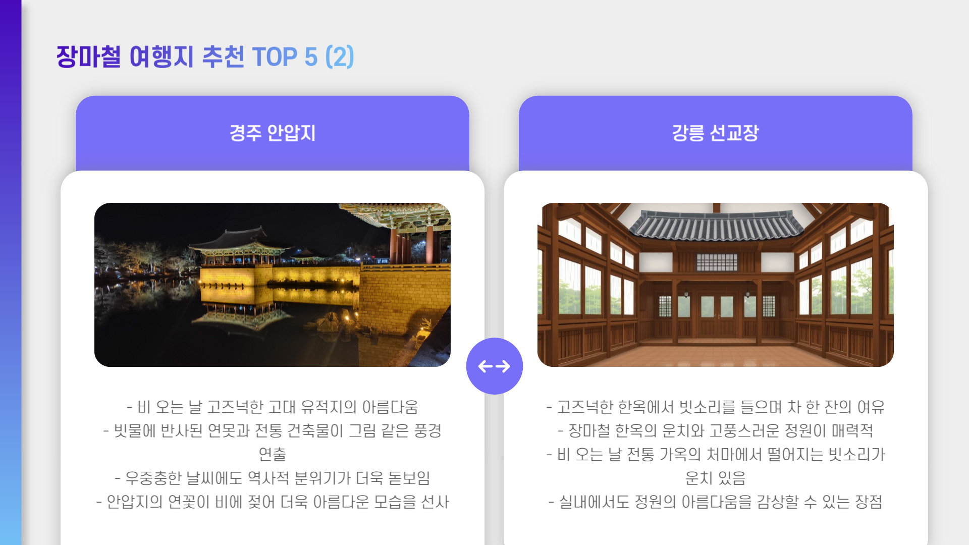 장마철 여행지 추천, 비 오는 날 더 아름다운 국내 명소