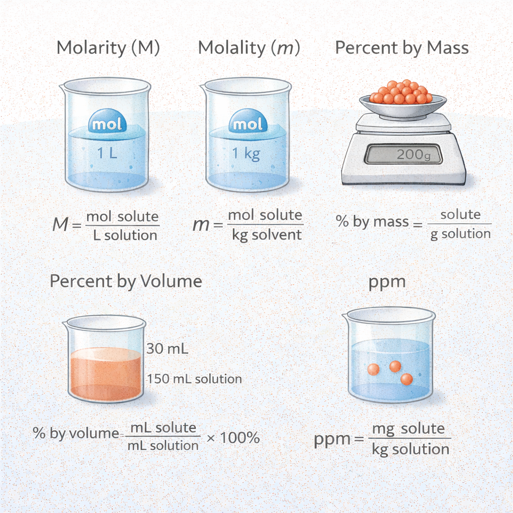 용액의 농도 표현 방법과 농도 계산이 화학 분석에 가지는 과학적 의미