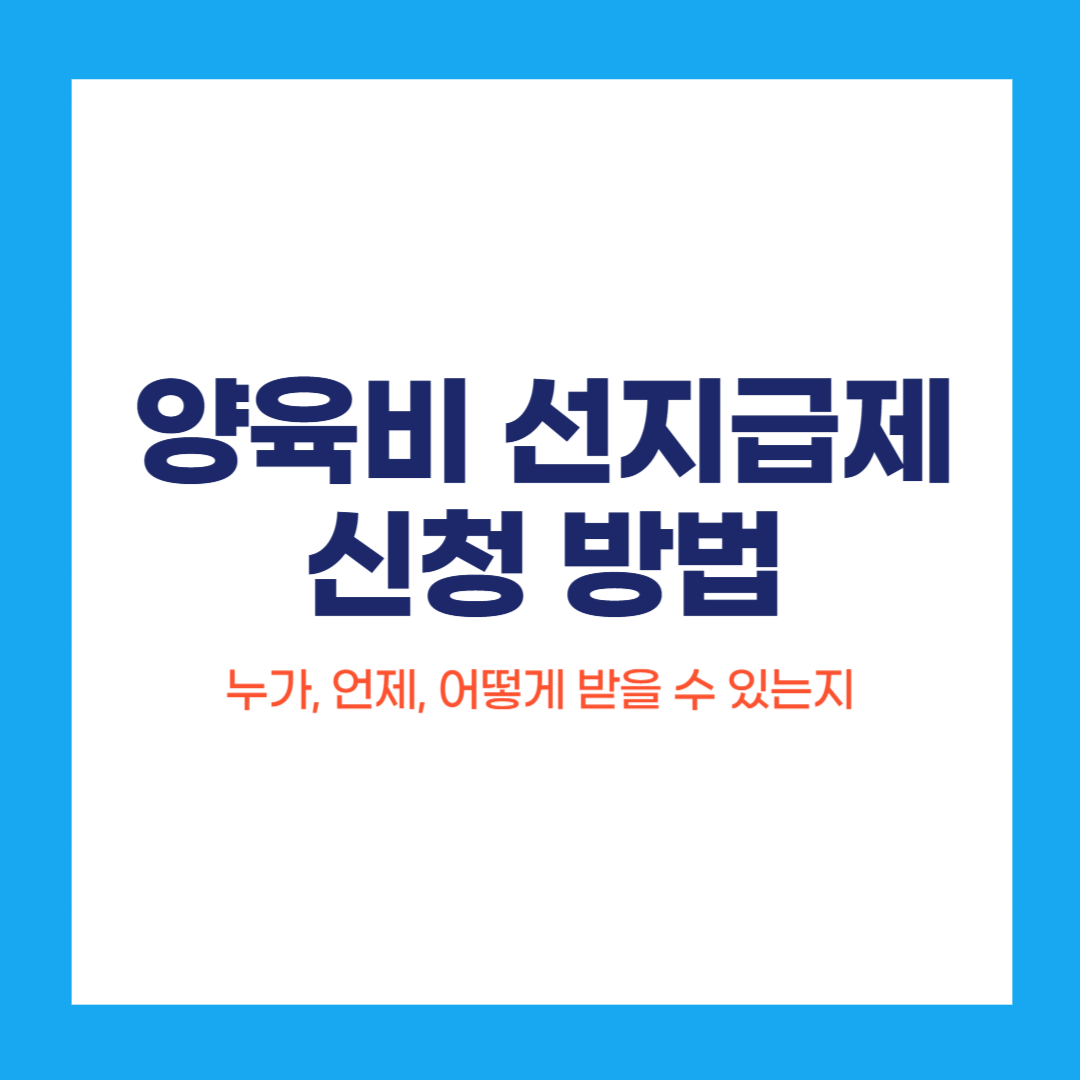양육비 선지급제 신청
