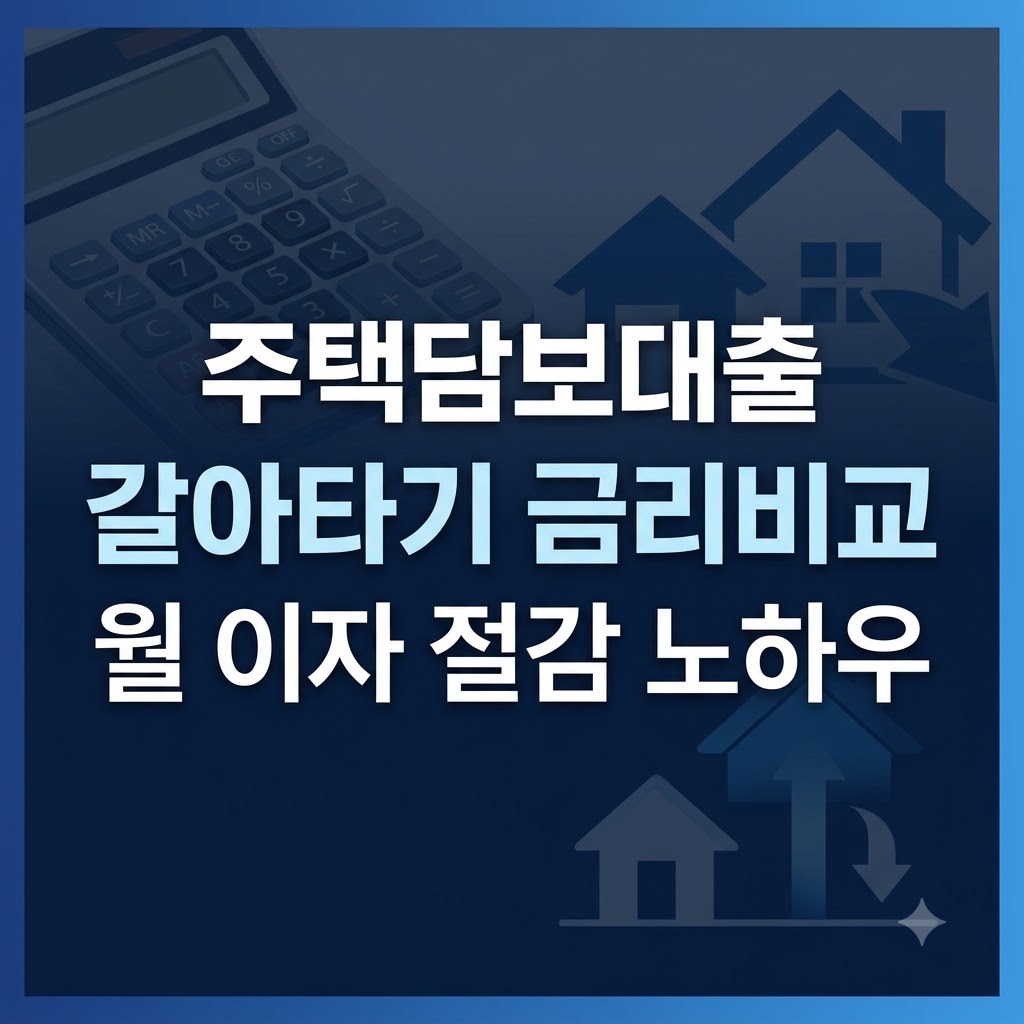 주택담보대출 갈아타기 금리 비교 및 월 이자 절감 방법