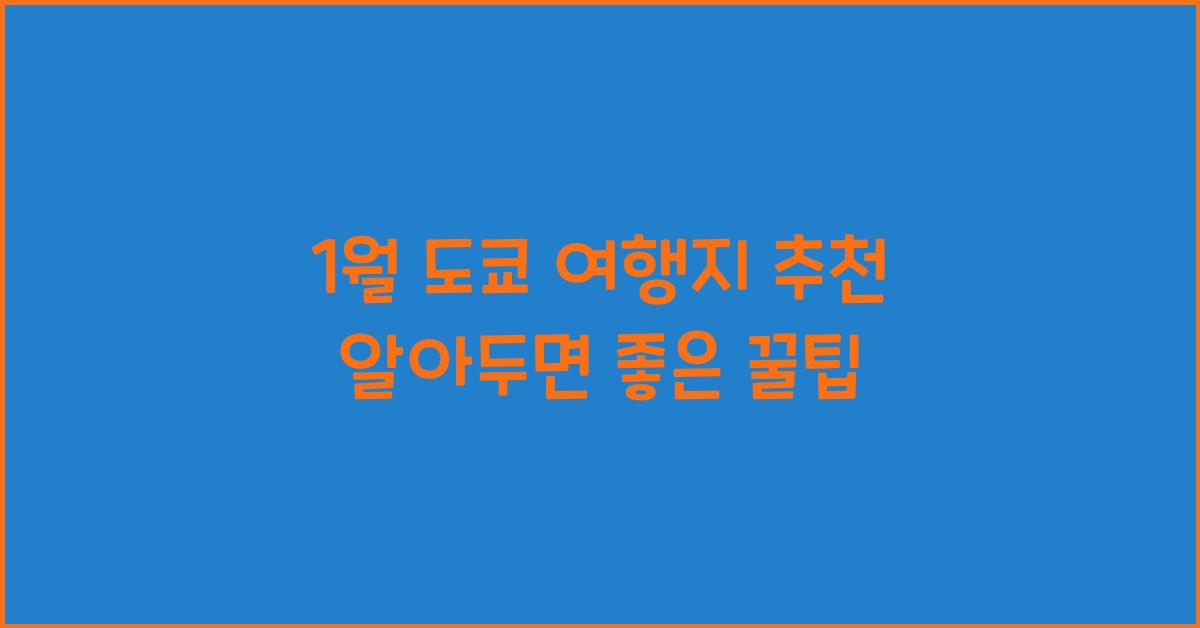 1월 도쿄 여행지 추천