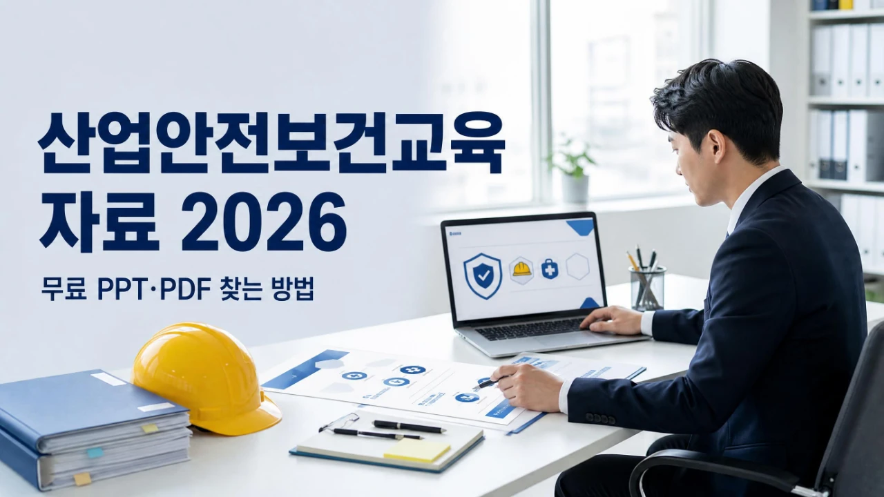 산업안전보건교육 PPT와 PDF 자료를 준비하는 사업장 안전관리 담당자