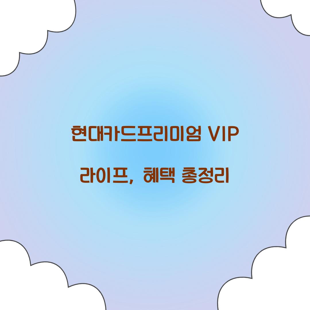 현대카드프리미엄 VIP 라이프