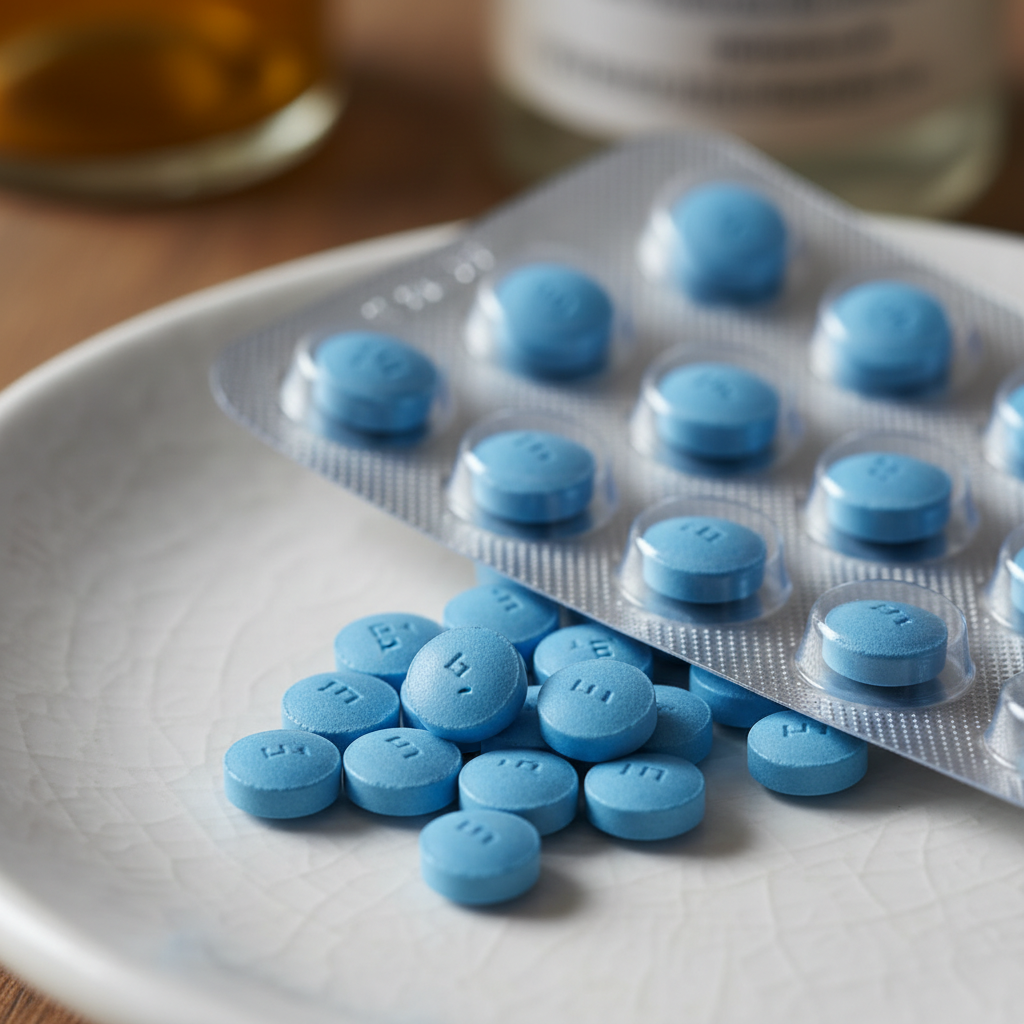 남성형 탈모 치료에 사용되는 피나스테리드 계열 알약 클로즈업