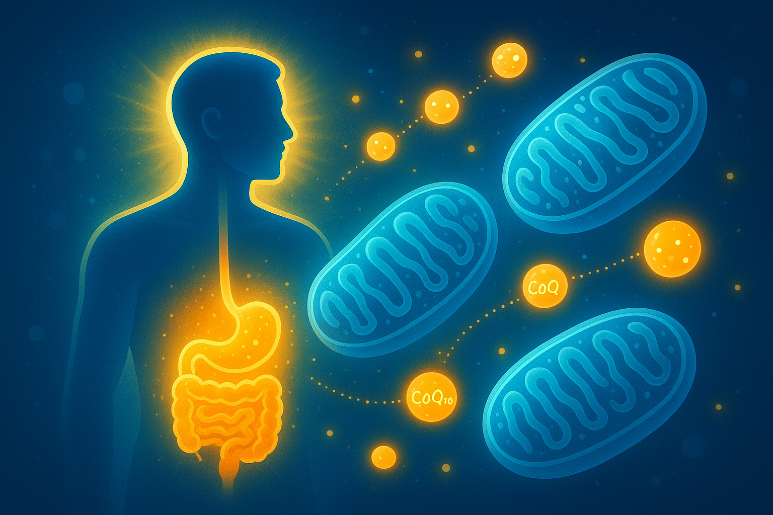 세포 속 미토콘드리아가 빛을 발하며 활발히 작동하는 모습