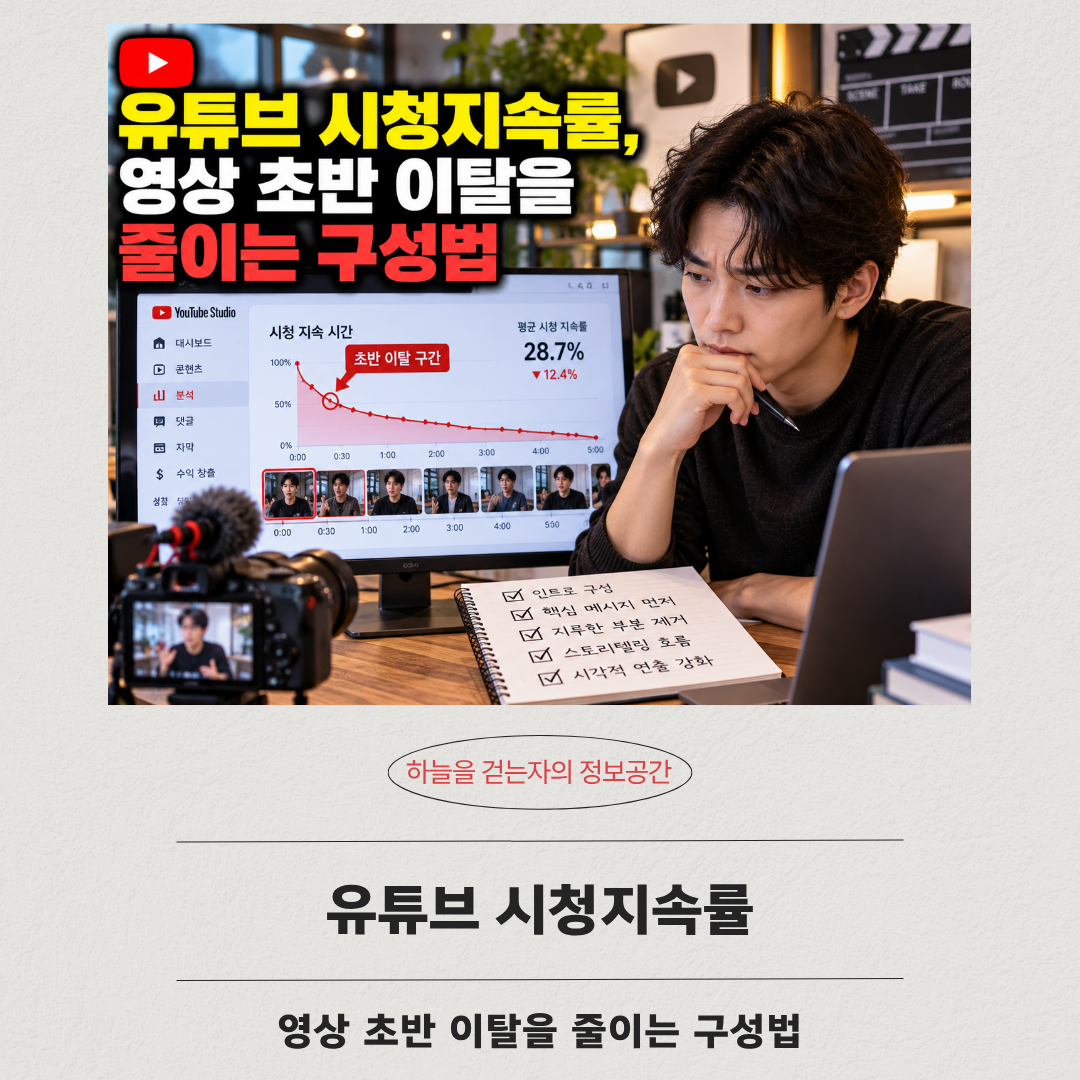 유튜브 시청지속률, 영상 초반 이탈을 줄이는 구성법