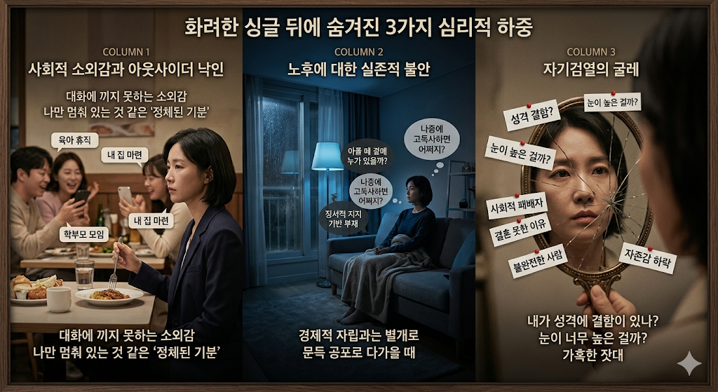 화려한 싱글 뒤에 숨겨진 3가지 심리적 하중