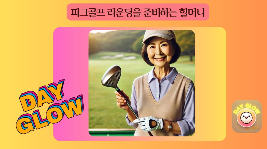 파크 골프를 즐기는 할머니