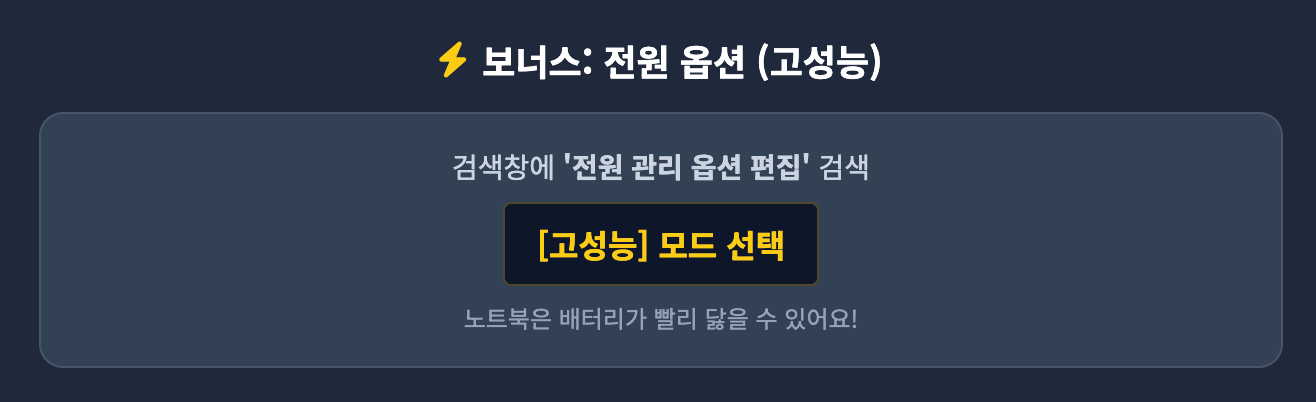 보너스팁: 전원관리 옵션 인포그래픽