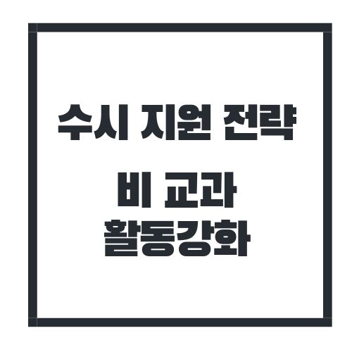 수시지원 전략 - 비교과 활동강화