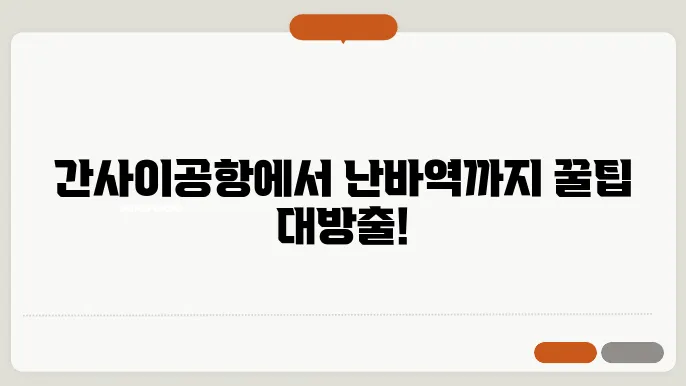 간사이공항에서 난바역 가는 법 3가지 (라피트 특급, 지하철, 픽업 택시)