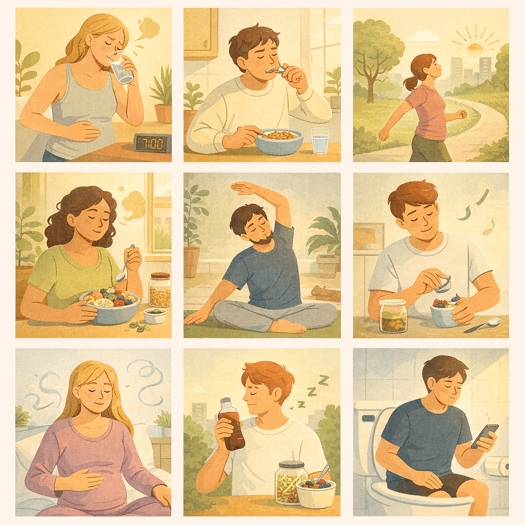 아침 가스 줄이기 습관 관련 이미지