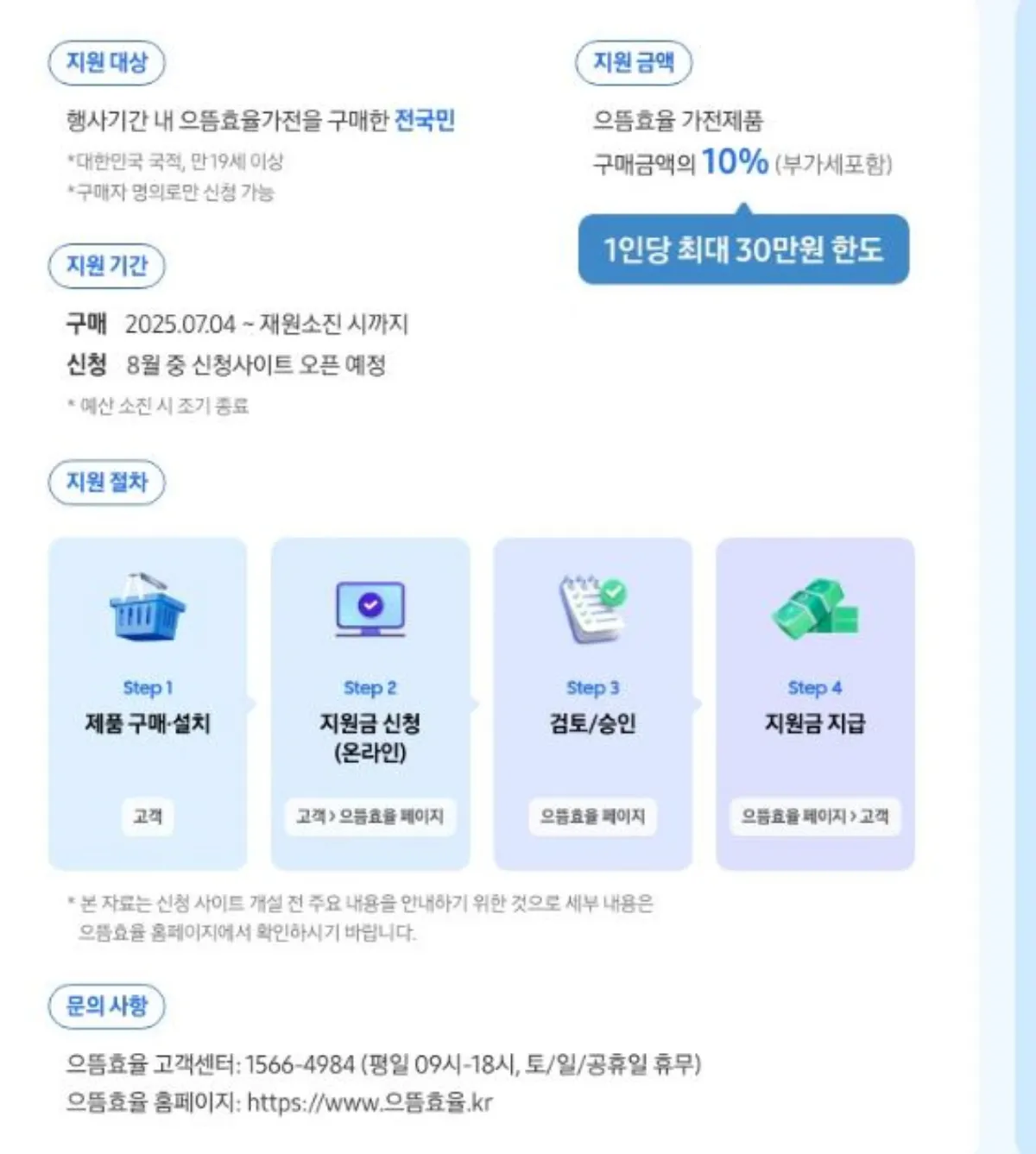 으뜸효율 가전 환급사업 안내 이미지