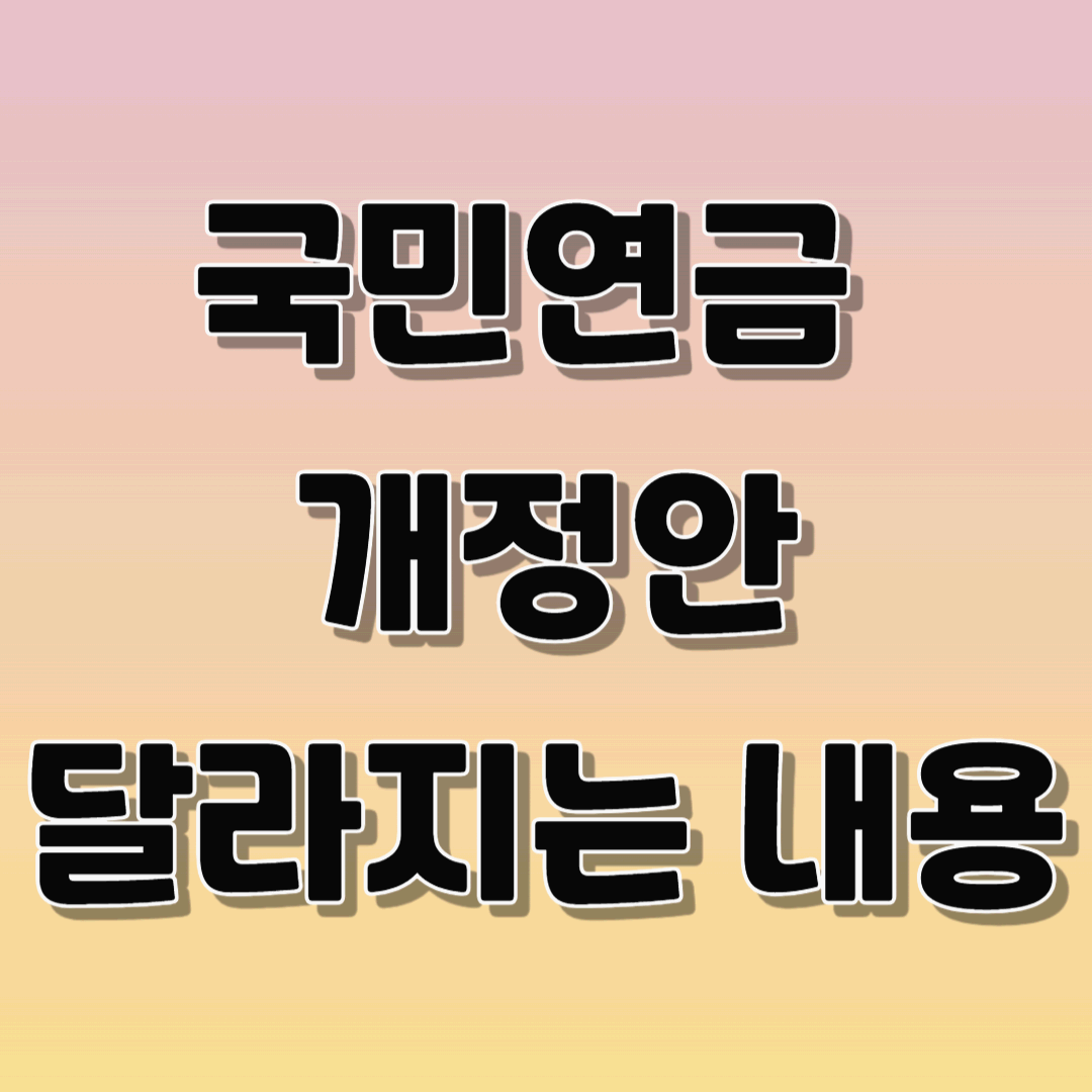 국민연금 개정안