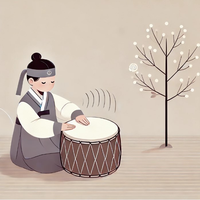 장구치는 소년 그림 한국 국악