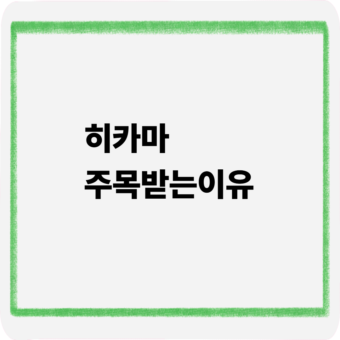 히카마 주목받는이유