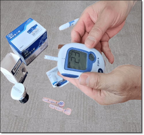 당뇨병 환자 혈당 체크