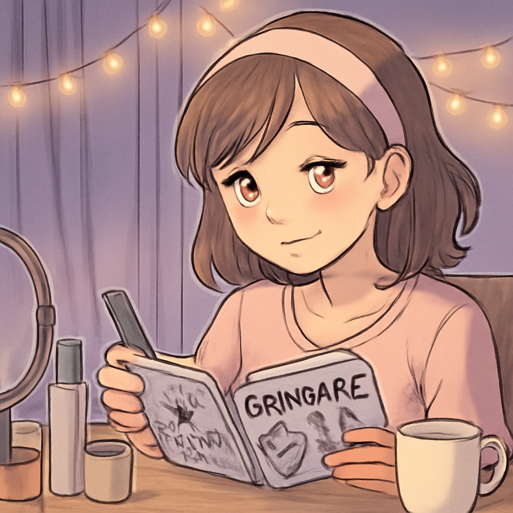 스킨케어 노트를 작성하는 여성