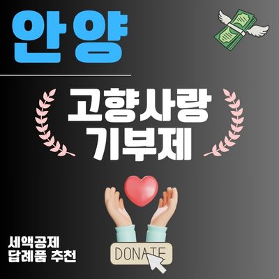 썸네일_안양 고향사랑기부제 신청방법 (3만원 답례품 추천, 연말정산 10만원 세액공제)