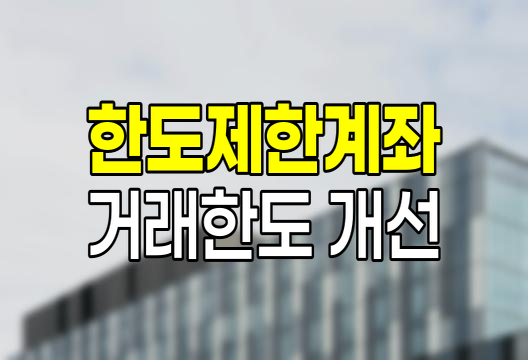 한도제한계좌 거래한도 상향과 증빙간소화