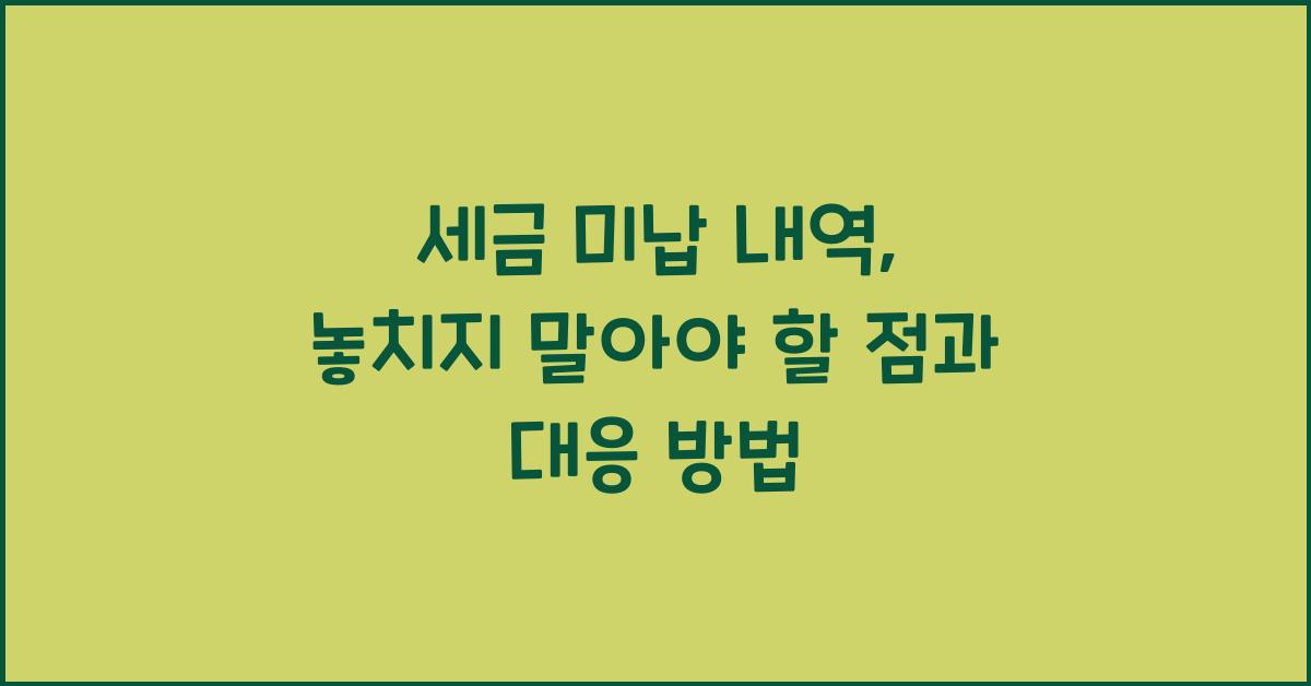 세금 미납 내역