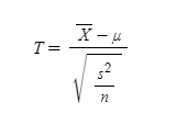 T검정의 검정통계량 계산식