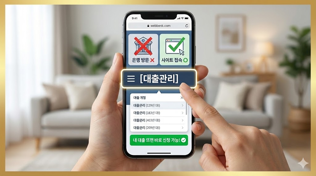 스마트폰 화면을 통해 쉽게 조회하는 모습을 보여주는 이미지