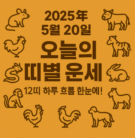 2025년 5월 20일 띠별운세