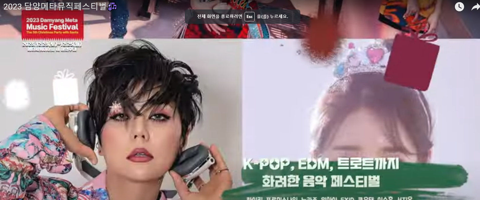 담양메타 뮤직페스티벌 출연 가수