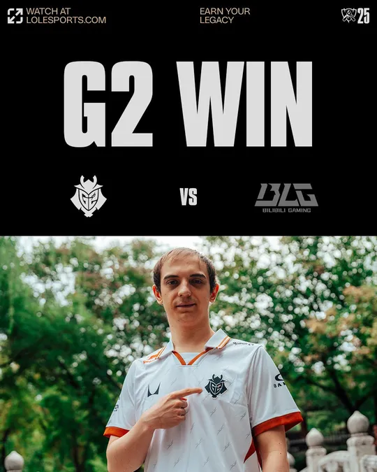 스위스 스테이지 3라운드 G2 VS BLG의 승자 G2