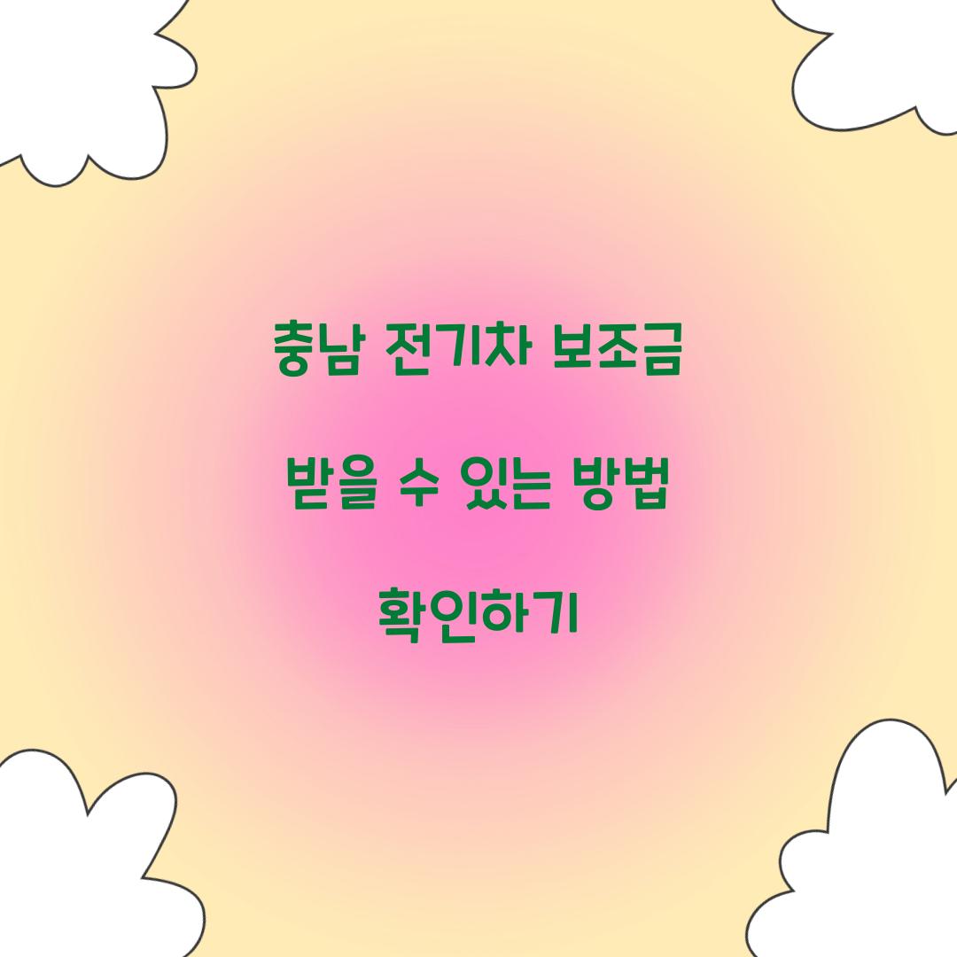 충남 전기차 보조금