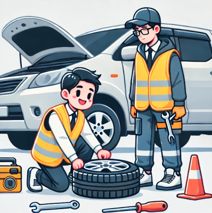차 타이어 펑크났을때 대처법