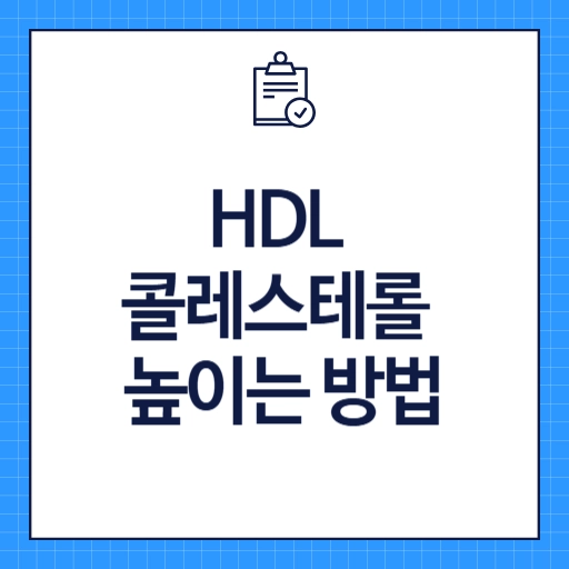 HDL 콜레스테롤 높이는 방법