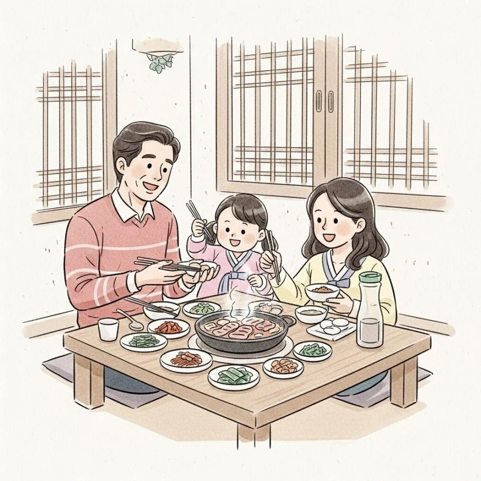 온 가족이 함께 즐기는 푸짐한 한식 밥상