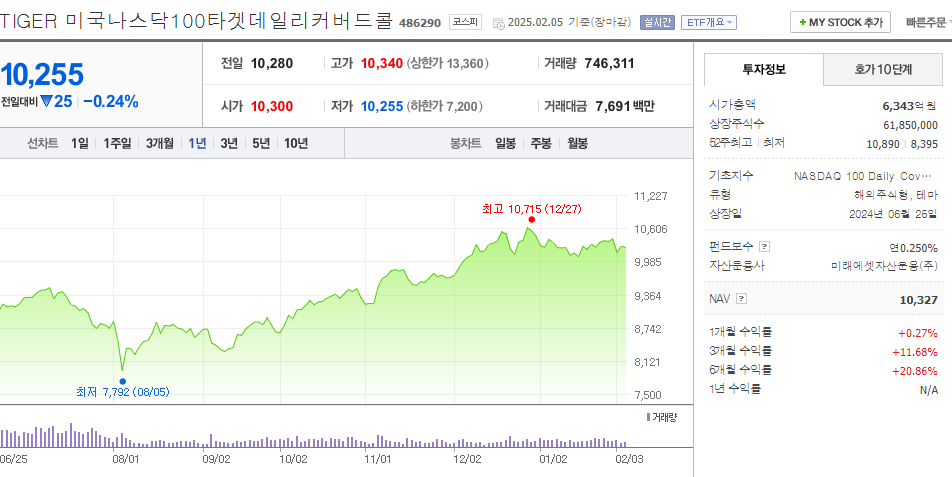 #국내 나스닥 커버드콜