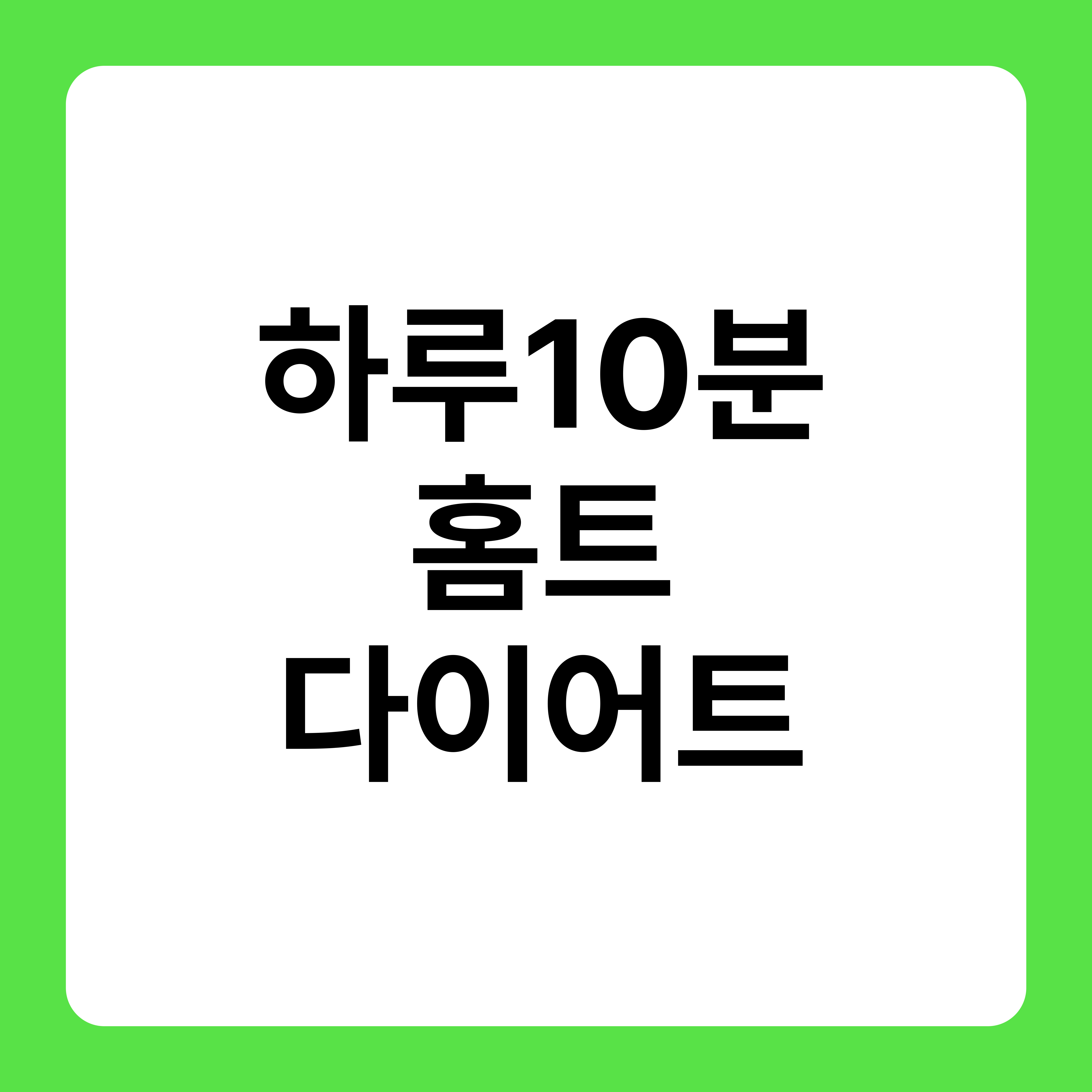 하루 10분 홈트 다이어트