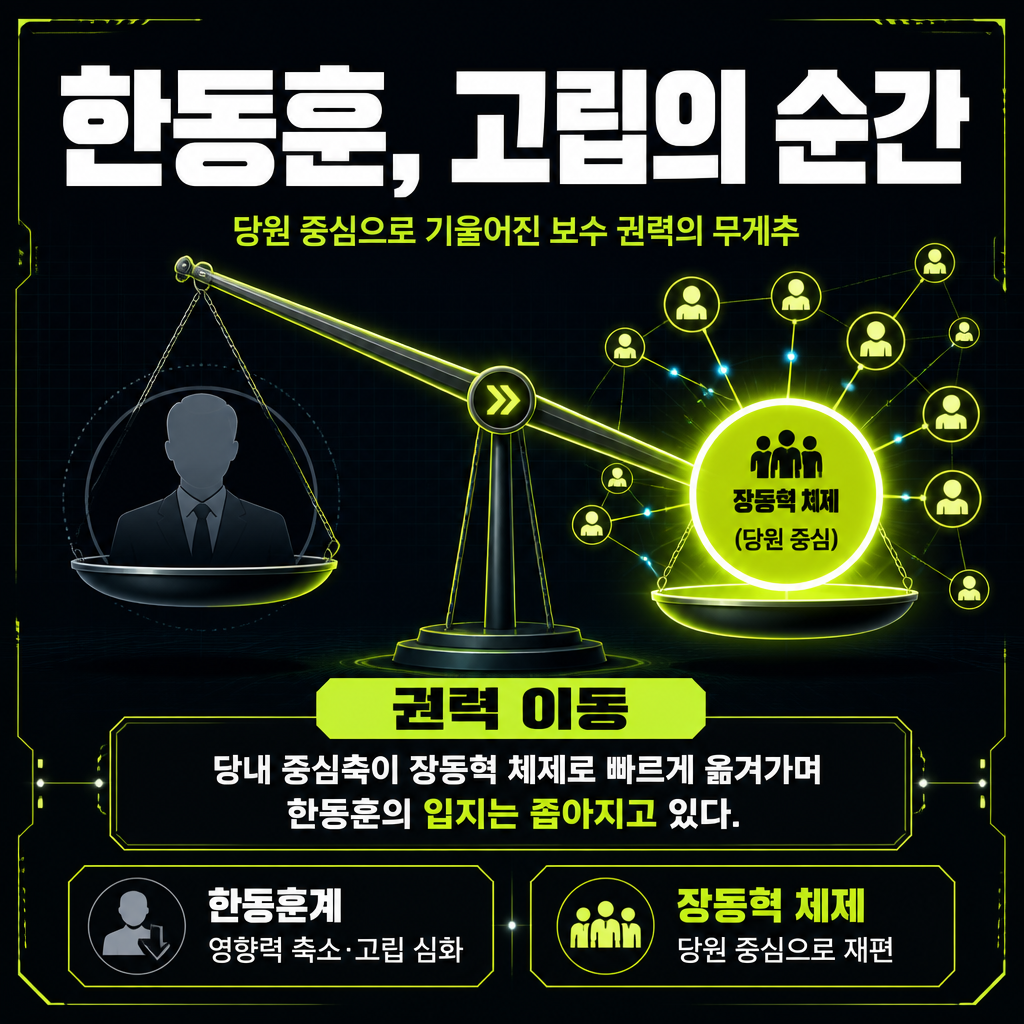 한동훈, 고립의 순간
