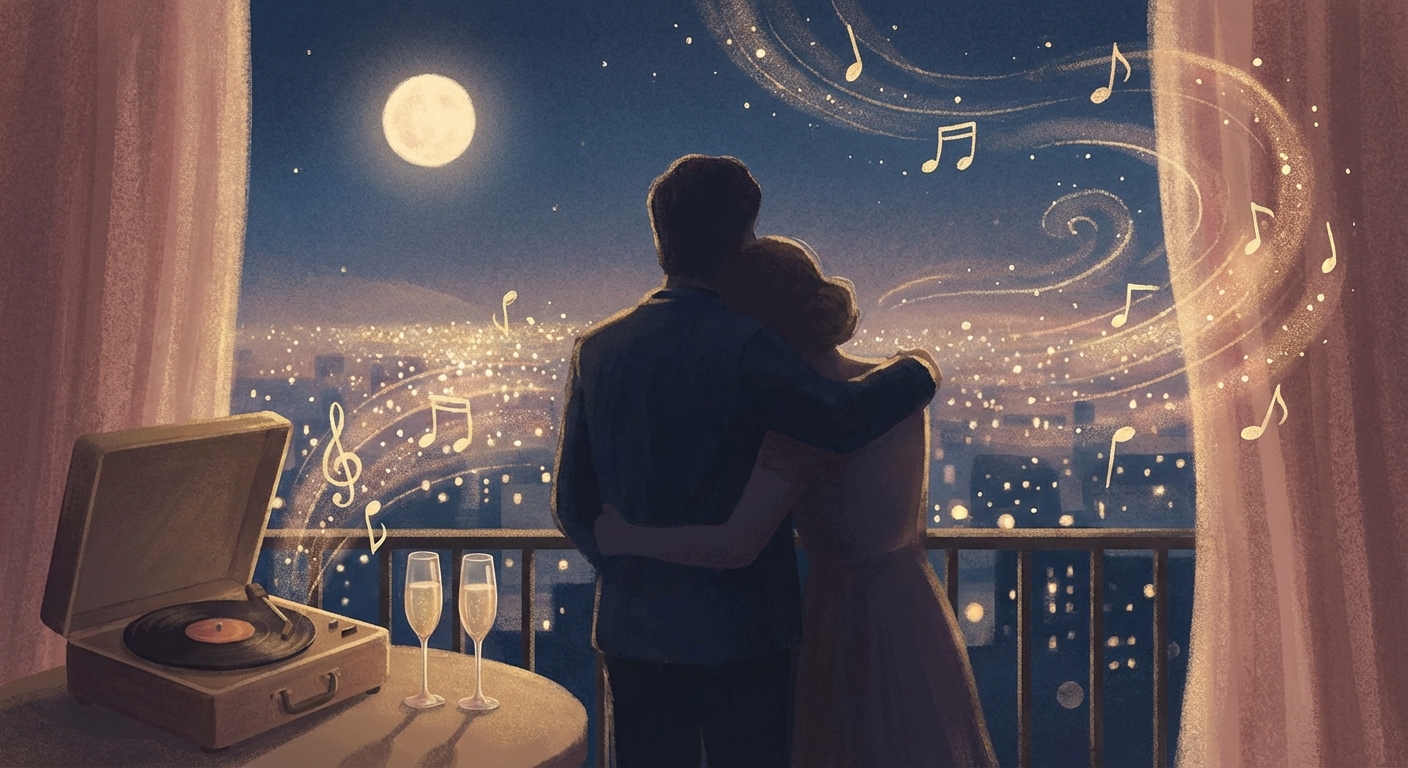 피보 브라이슨과 로베르타 플랙이 서로를 마주 보며 감미로운 듀엣곡 'Tonight I Celebrate My Love'를 부르는 모습