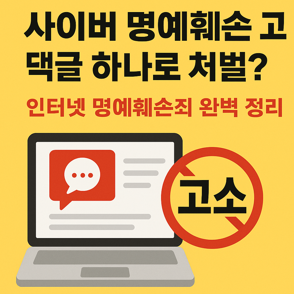 사이버 명예훼손 고소, 댓글 하나로 처벌?