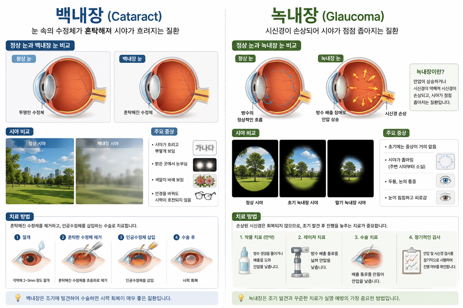 백내장과 녹내장의 증상 및 치료방법