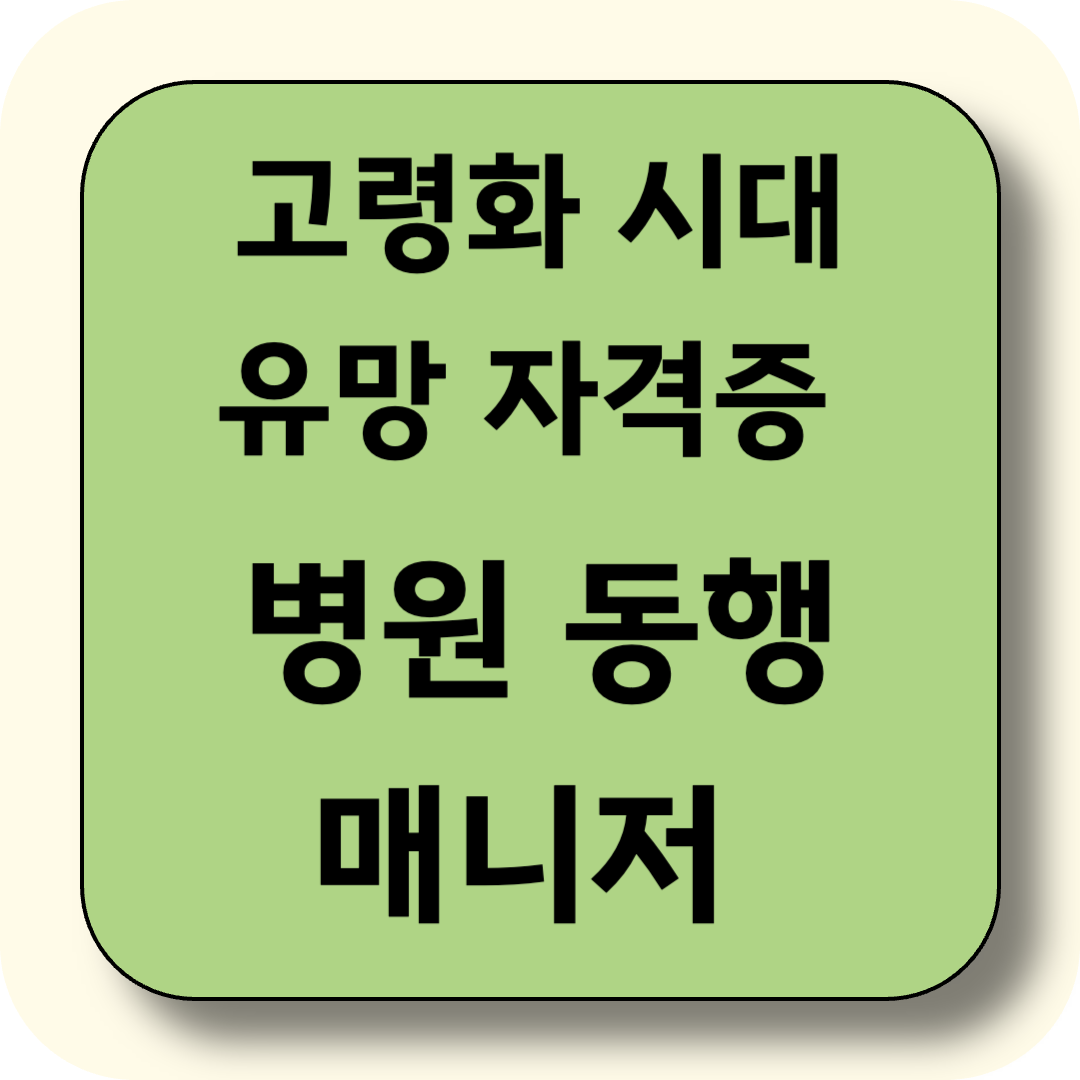 고령화 시대 유망 자격증 – 병원 동행 매니저 직업과 취득 안내