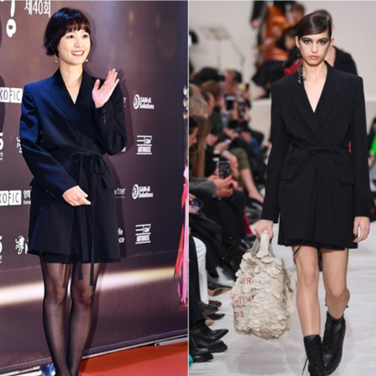 정유미 올블랙 패션