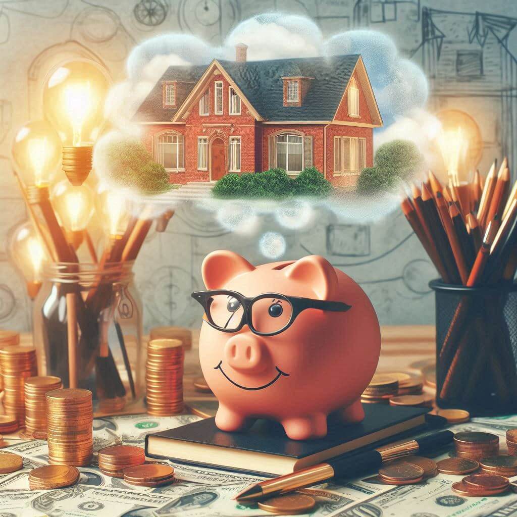 가입자격확인서를 취득하기 위해 여러가지 방면을 생각하고 있는 돼지저금통 그림.