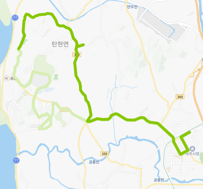 파주-75번-버스-노선-지도