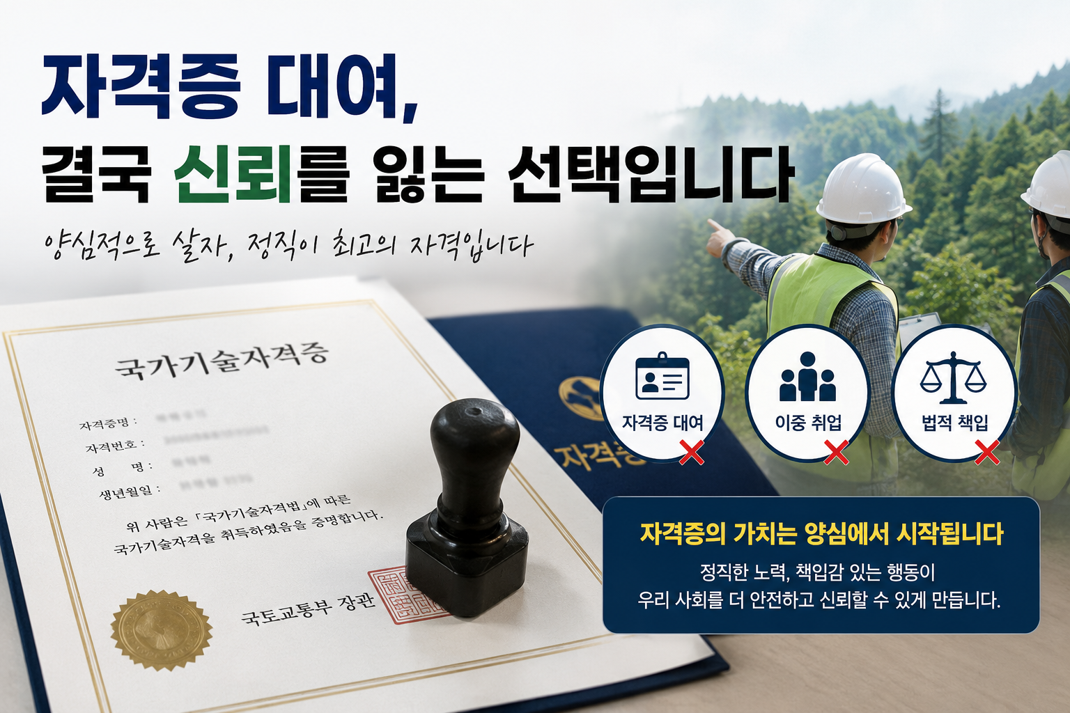 자격증 대여, 결국 신뢰를 잃는 선택입니다