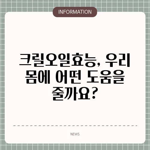 크릴오일효능, 우리 몸에 어떤 도움을 줄까요?