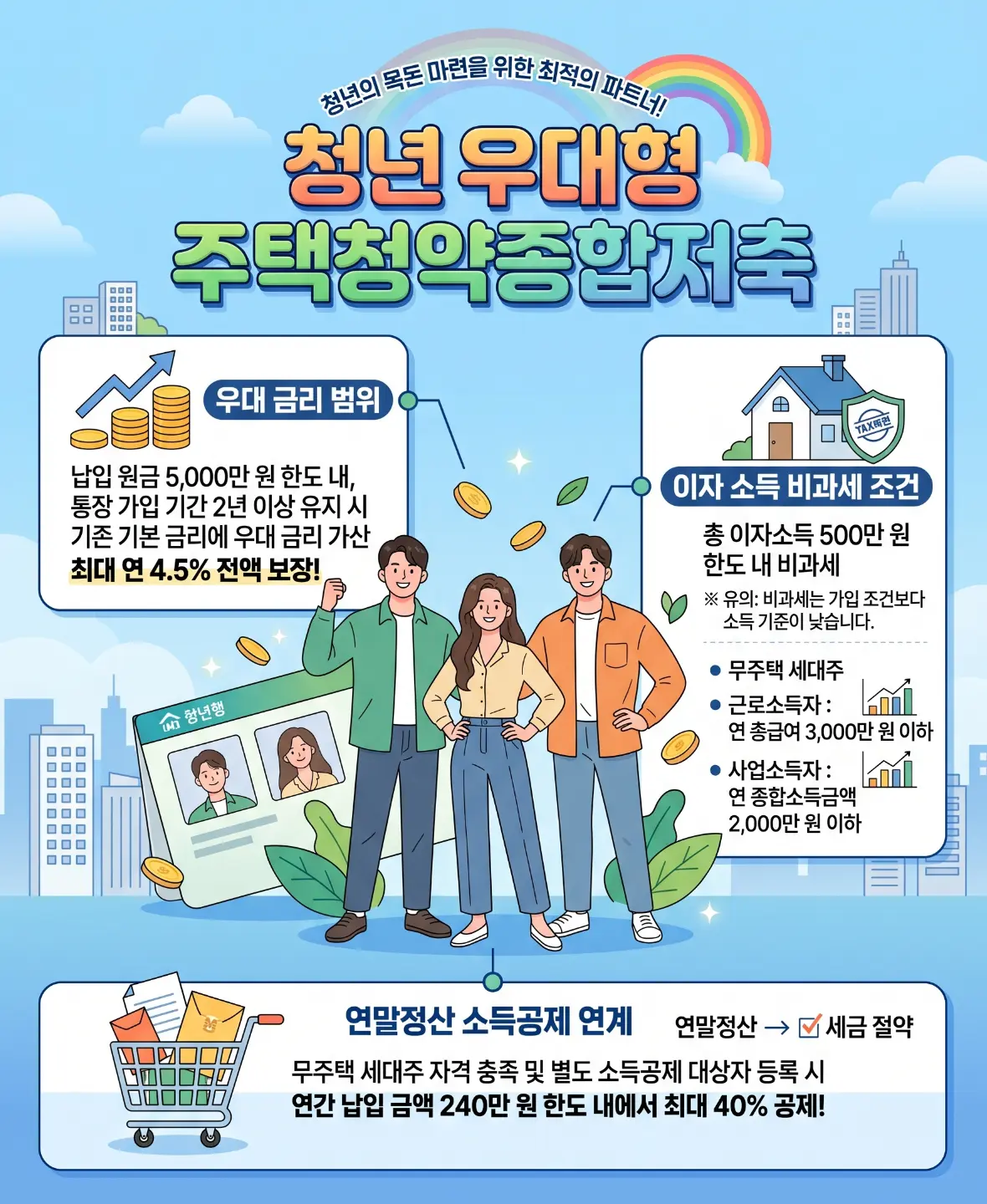 청년 우대형 주택청약종합저축 가입 조건 요약 안내